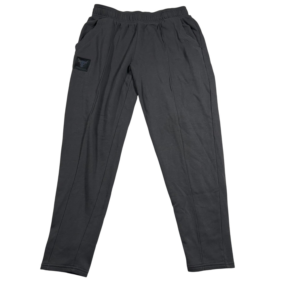 Under‎ Armour Project Rock Sweatpants Womens Large Gray Tapered Joggers Fleece